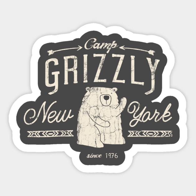 Camp Grizzly Sticker by Alt.Ink LLC